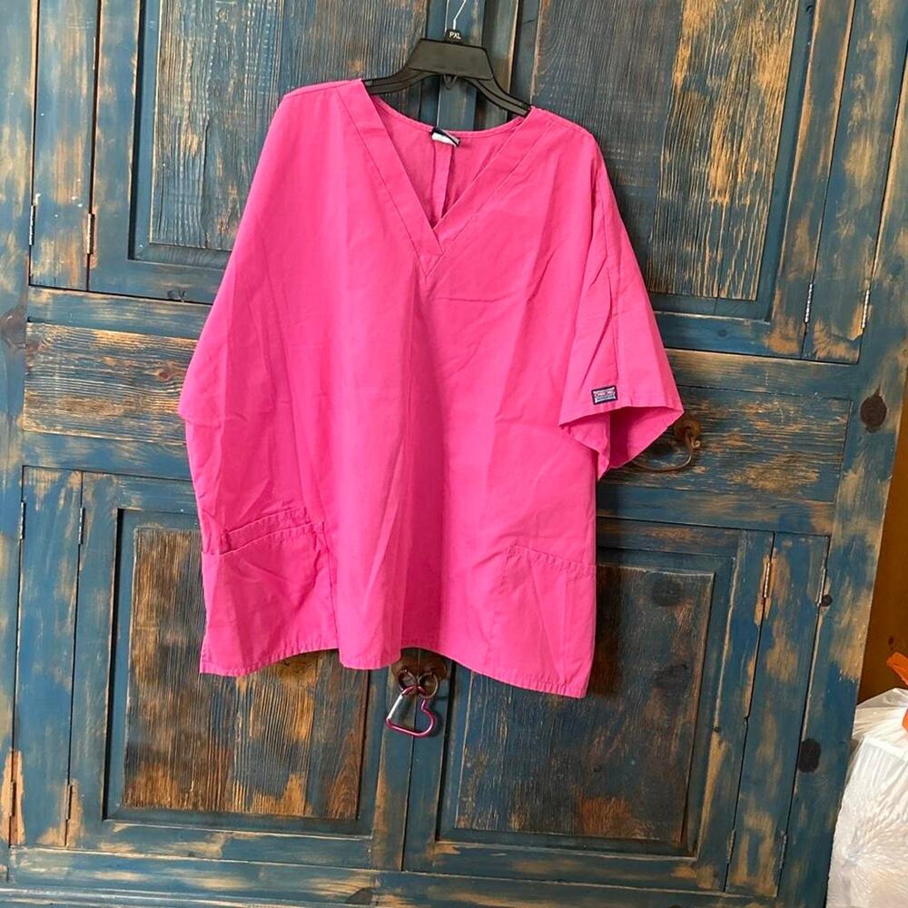 Hot pink scrub top with